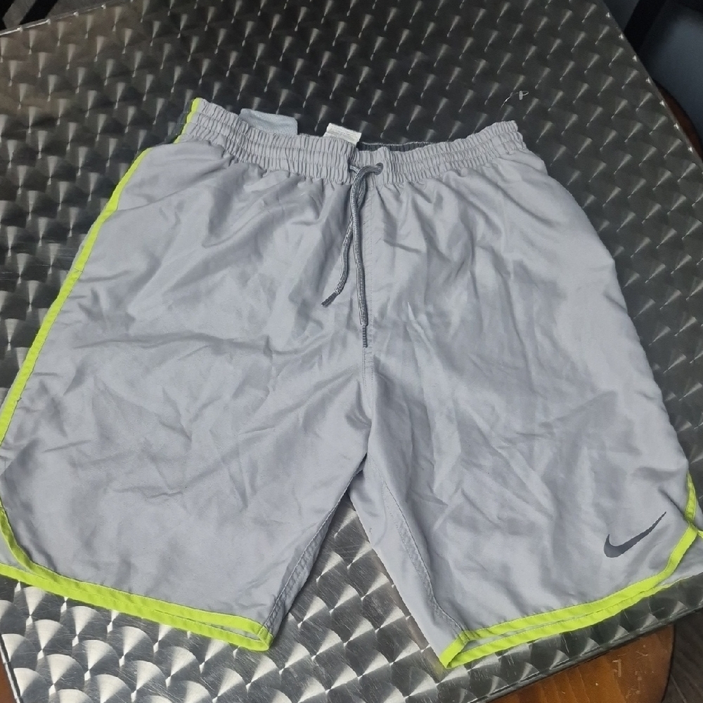 Nike Gray Shorts with Neon Yellow Trim
